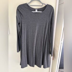 Old Navy Heather Gray Long Sleeve Crew Neck Dress